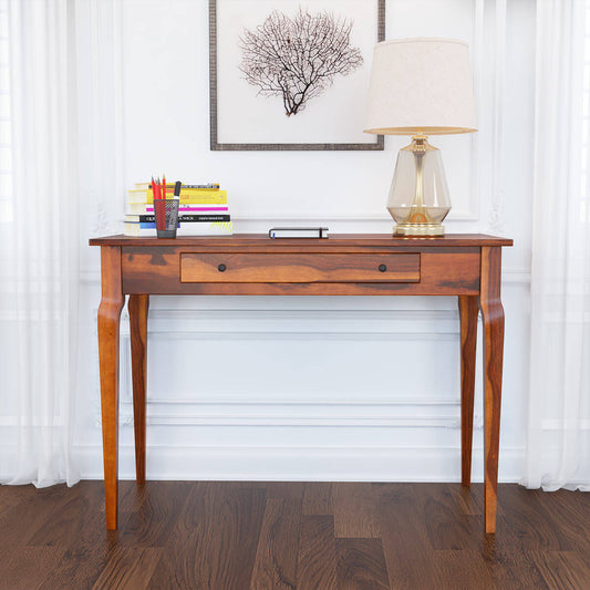Solid Sheesham Wood Modern Console Table  (Standard, Honey Finish)
