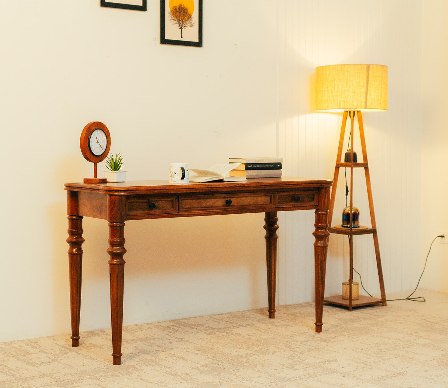 Study Table 3 Drawers Sheesham  Wood