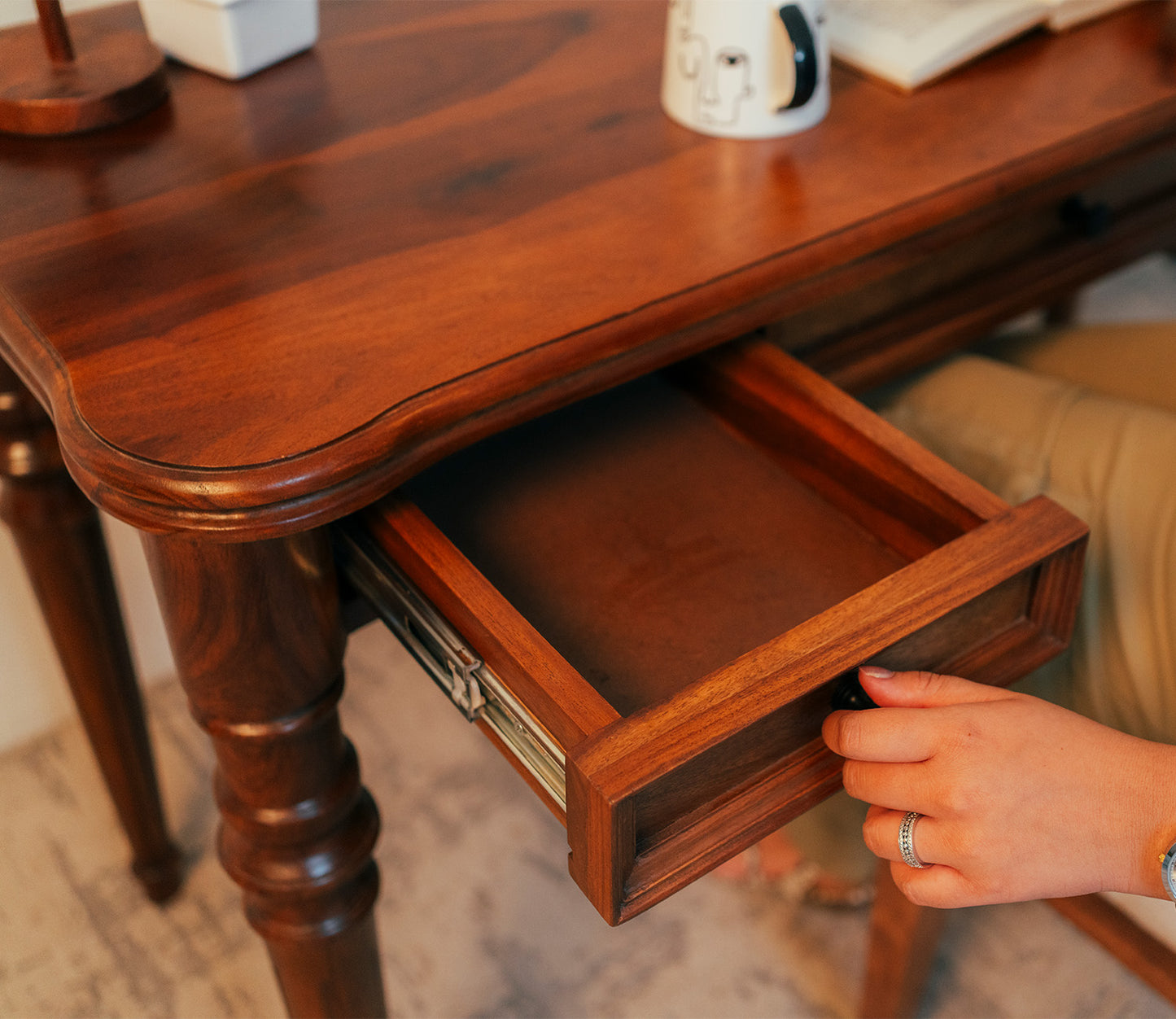 Study Table 3 Drawers Sheesham  Wood