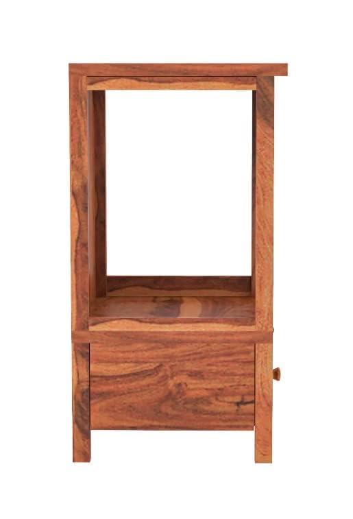 NESTHONEST 2 Feet Wooden Temple for Home | Pooja Mandir, Puja Ghar Mandap with 1 Drawer Storage & Dhoop Batti Slider Stand | Solid Wood Sheesham, Honey Oak