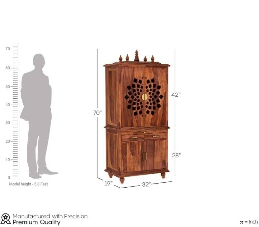 NESTHONEST 5.8 Feet Long Wooden Temple for Home