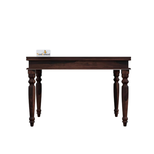 NESTHONEST King Size Glass Top Dining Table 4 Seater | Wooden 4 Seater Dining Table Set | 46Lx36Wx30H | Four Seater Dinner Table with Cushion Chairs &...