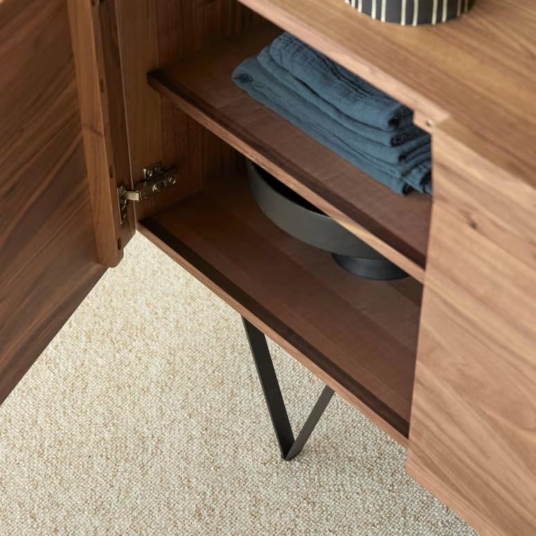 NESTHONEST Solid Sheesham Wood Sideboard Cabinet for Living Room | Wooden Side Board with 3 Doors Cabinet Storage for Dining, Drawing and Home Office |...