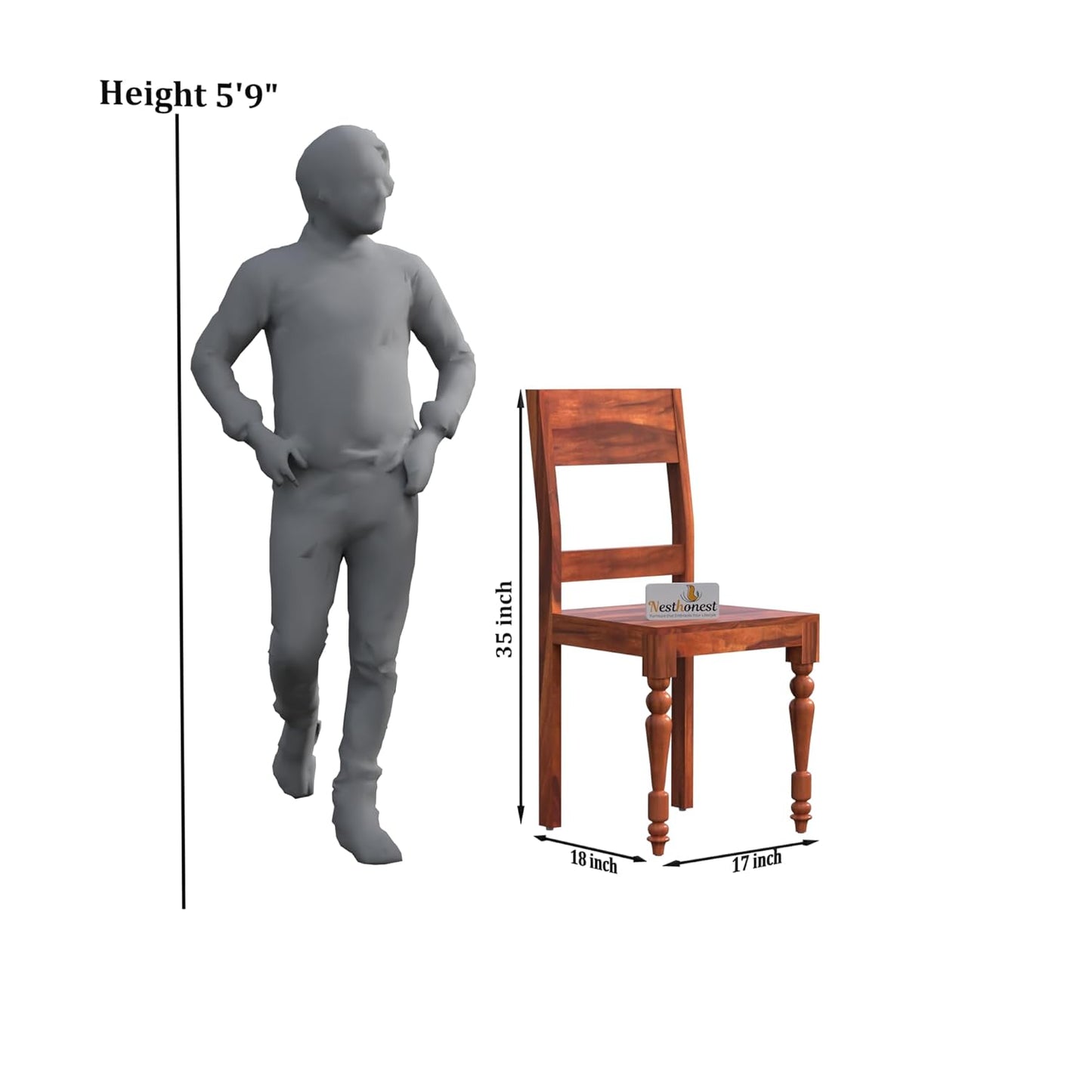 NESTHONEST Wooden 6 Seater Dining Table Set with Tile Work | Six Seater Dinning Table with 4 Chairs & 1 Bench | Dining Room Furniture for Home, Kitchen & Restaurant | Solid Wood Sheesham, Honey Finish