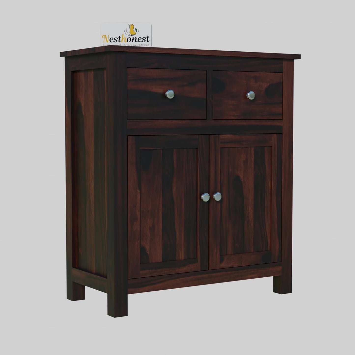 NESTHONEST Wooden Sideboard Cabinet for Living Room | Side Board with 2 Drawers & 2 Doors Cabinet Storage for Dining, Drawing and Home Office | Solid...