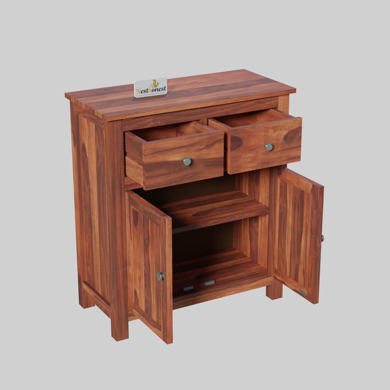 NESTHONEST Wooden Sideboard Cabinet for Living Room | Side Board with 2 Drawers & 2 Doors Cabinet Storage for Dining, Drawing and Home Office | Solid...