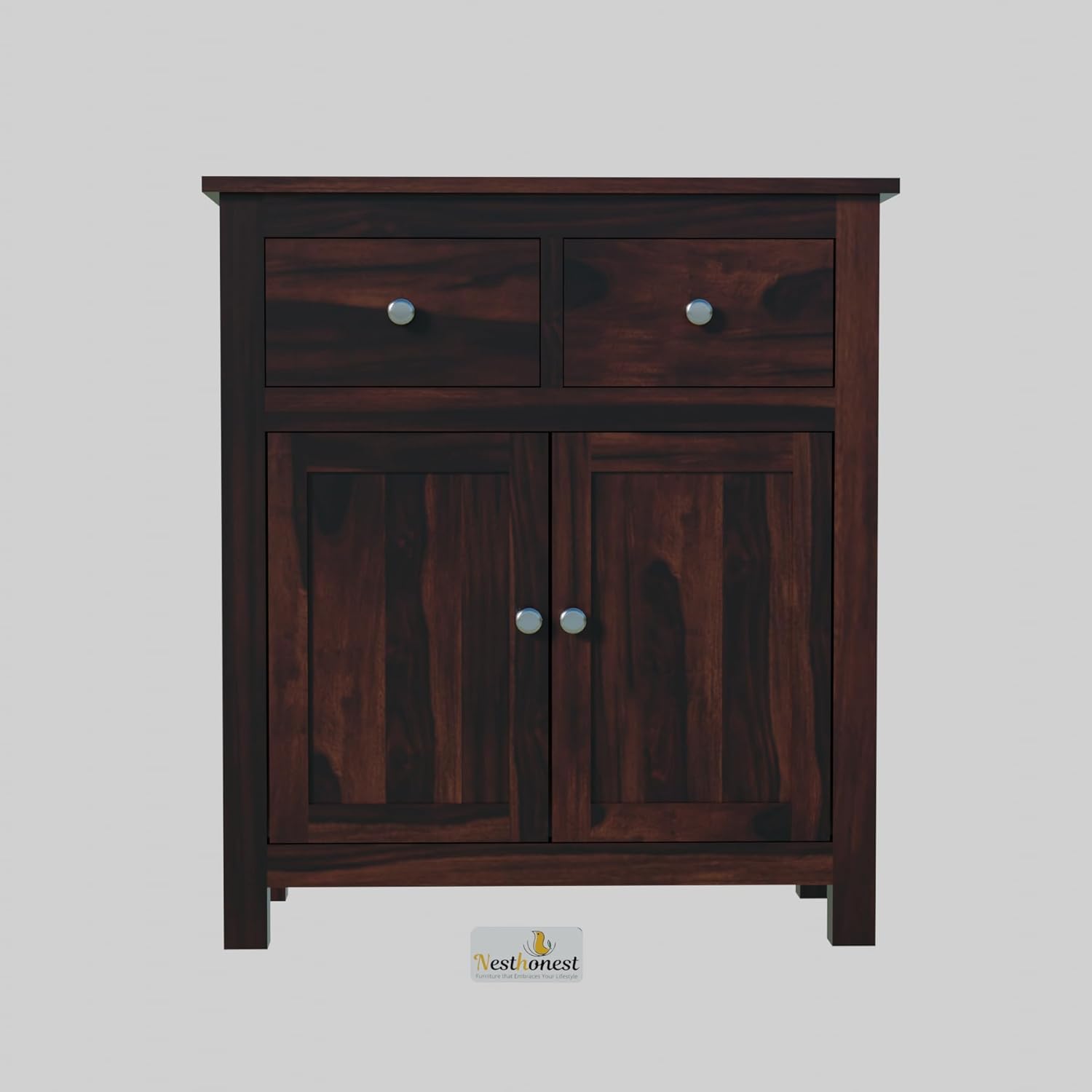 NESTHONEST Wooden Sideboard Cabinet for Living Room | Side Board with 2 Drawers & 2 Doors Cabinet Storage for Dining, Drawing and Home Office | Solid...