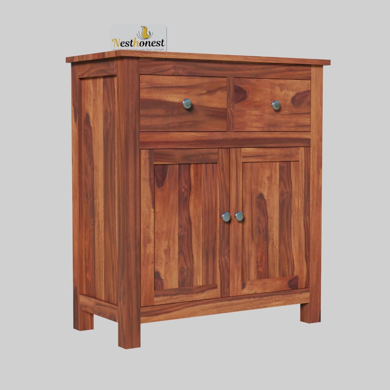 NESTHONEST Wooden Sideboard Cabinet for Living Room | Side Board with 2 Drawers & 2 Doors Cabinet Storage for Dining, Drawing and Home Office | Solid...