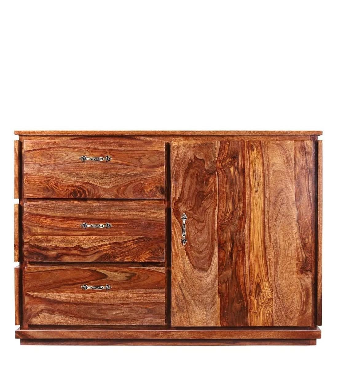 NESTHONEST Wooden Sideboard Cabinet for Living Room | Side Board with 3 Drawers & 1 Door Cabinet Storage for Dining, Drawing and Home Office Furniture |...